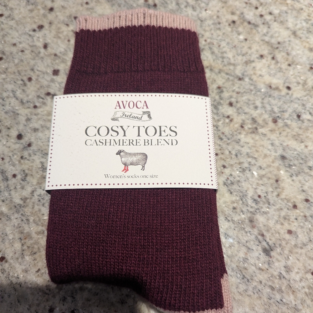 Cosy Toes Cashmere Blend Socks - Burgundy